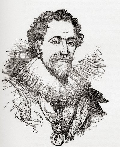 William Herbert, 3er Conde de Pembroke, 1580-1630. Noble inglés, político y cortesano, de Old England: A Pictorial Museum, pub. 1847 de English School